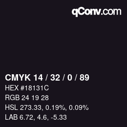 Color code: CMYK 14 / 32 / 0 / 89 | qconv.com