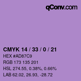 Color code: CMYK 14 / 33 / 0 / 21 | qconv.com