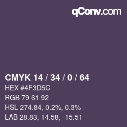 颜色代码: CMYK 14 / 34 / 0 / 64 | qconv.com