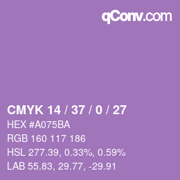 Color code: CMYK 14 / 37 / 0 / 27 | qconv.com