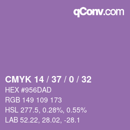 Color code: CMYK 14 / 37 / 0 / 32 | qconv.com