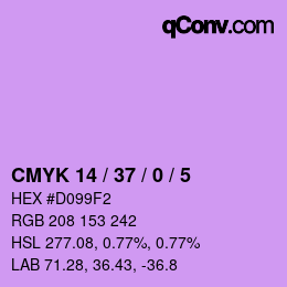 Color code: CMYK 14 / 37 / 0 / 5 | qconv.com