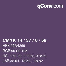 カラーコード: CMYK 14 / 37 / 0 / 59 | qconv.com