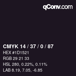 カラーコード: CMYK 14 / 37 / 0 / 87 | qconv.com