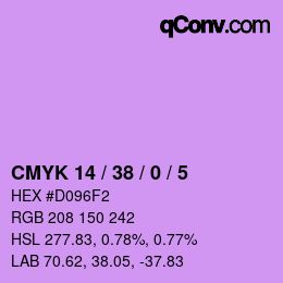 Color code: CMYK 14 / 38 / 0 / 5 | qconv.com