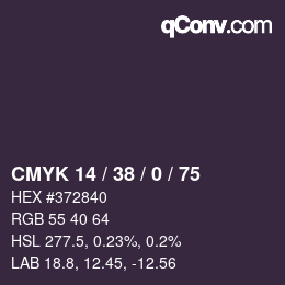 Color code: CMYK 14 / 38 / 0 / 75 | qconv.com