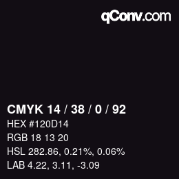 Color code: CMYK 14 / 38 / 0 / 92 | qconv.com