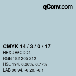 Color code: CMYK 14 / 3 / 0 / 17 | qconv.com