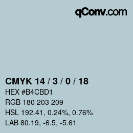 Color code: CMYK 14 / 3 / 0 / 18 | qconv.com