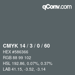 颜色代码: CMYK 14 / 3 / 0 / 60 | qconv.com