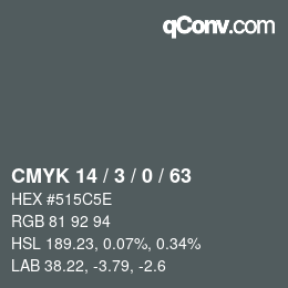 Color code: CMYK 14 / 3 / 0 / 63 | qconv.com