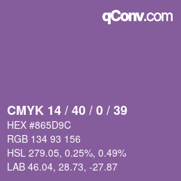 Color code: CMYK 14 / 40 / 0 / 39 | qconv.com