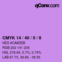 颜色代码: CMYK 14 / 40 / 0 / 8 | qconv.com