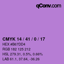 Color code: CMYK 14 / 41 / 0 / 17 | qconv.com