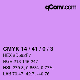 カラーコード: CMYK 14 / 41 / 0 / 3 | qconv.com