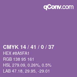 カラーコード: CMYK 14 / 41 / 0 / 37 | qconv.com
