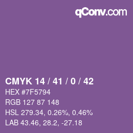 Farbcode: CMYK 14 / 41 / 0 / 42 | qconv.com