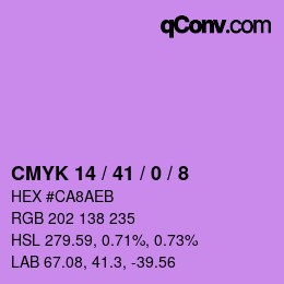 カラーコード: CMYK 14 / 41 / 0 / 8 | qconv.com