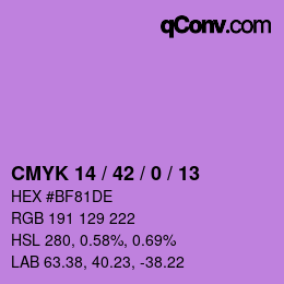 カラーコード: CMYK 14 / 42 / 0 / 13 | qconv.com