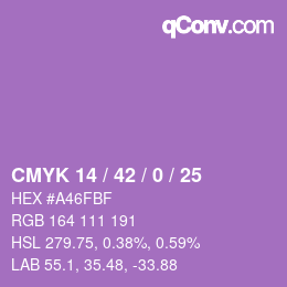Color code: CMYK 14 / 42 / 0 / 25 | qconv.com