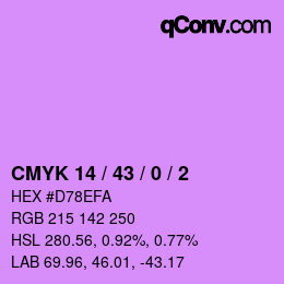 カラーコード: CMYK 14 / 43 / 0 / 2 | qconv.com