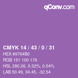 Código de color: CMYK 14 / 43 / 0 / 31 | qconv.com