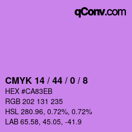 Color code: CMYK 14 / 44 / 0 / 8 | qconv.com