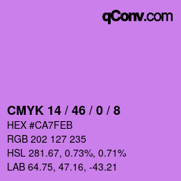 カラーコード: CMYK 14 / 46 / 0 / 8 | qconv.com