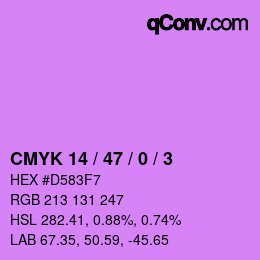 Color code: CMYK 14 / 47 / 0 / 3 | qconv.com