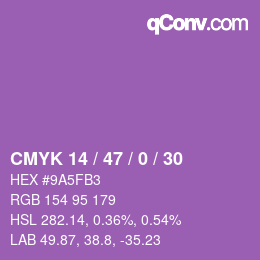 Farbcode: CMYK 14 / 47 / 0 / 30 | qconv.com