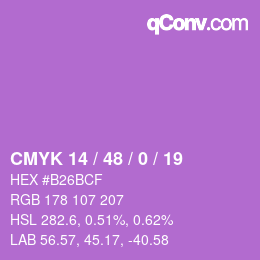 Color code: CMYK 14 / 48 / 0 / 19 | qconv.com