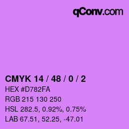 Color code: CMYK 14 / 48 / 0 / 2 | qconv.com