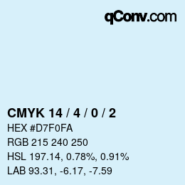 カラーコード: CMYK 14 / 4 / 0 / 2 | qconv.com