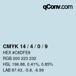 Color code: CMYK 14 / 4 / 0 / 9 | qconv.com