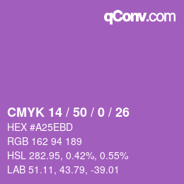 カラーコード: CMYK 14 / 50 / 0 / 26 | qconv.com