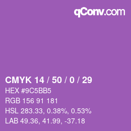 Color code: CMYK 14 / 50 / 0 / 29 | qconv.com