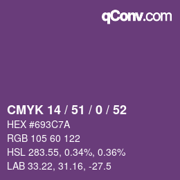 Farbcode: CMYK 14 / 51 / 0 / 52 | qconv.com