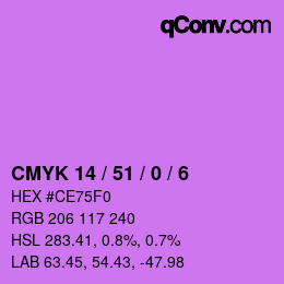 Color code: CMYK 14 / 51 / 0 / 6 | qconv.com