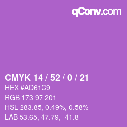 カラーコード: CMYK 14 / 52 / 0 / 21 | qconv.com