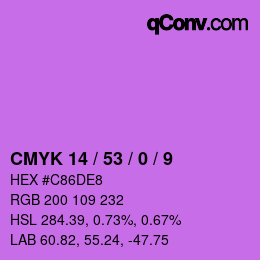 Color code: CMYK 14 / 53 / 0 / 9 | qconv.com