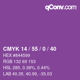 カラーコード: CMYK 14 / 55 / 0 / 40 | qconv.com