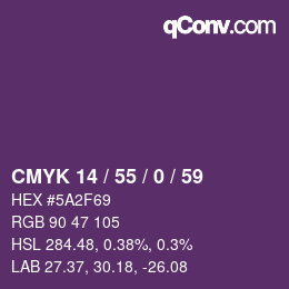 Color code: CMYK 14 / 55 / 0 / 59 | qconv.com