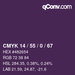 カラーコード: CMYK 14 / 55 / 0 / 67 | qconv.com