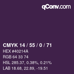 颜色代码: CMYK 14 / 55 / 0 / 71 | qconv.com