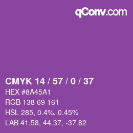 Color code: CMYK 14 / 57 / 0 / 37 | qconv.com