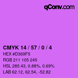 カラーコード: CMYK 14 / 57 / 0 / 4 | qconv.com