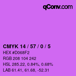 Color code: CMYK 14 / 57 / 0 / 5 | qconv.com