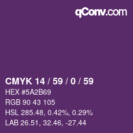 カラーコード: CMYK 14 / 59 / 0 / 59 | qconv.com