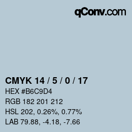 Color code: CMYK 14 / 5 / 0 / 17 | qconv.com