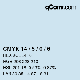 Color code: CMYK 14 / 5 / 0 / 6 | qconv.com